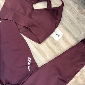 Bo+Tee Burgundy Activewear Set